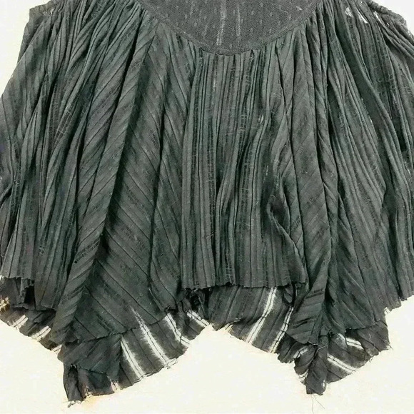 Free People Black Rayon Blend Lace Cap Sleeve Fit & Flare Babydoll Top Size XS - Picture 15 of 15